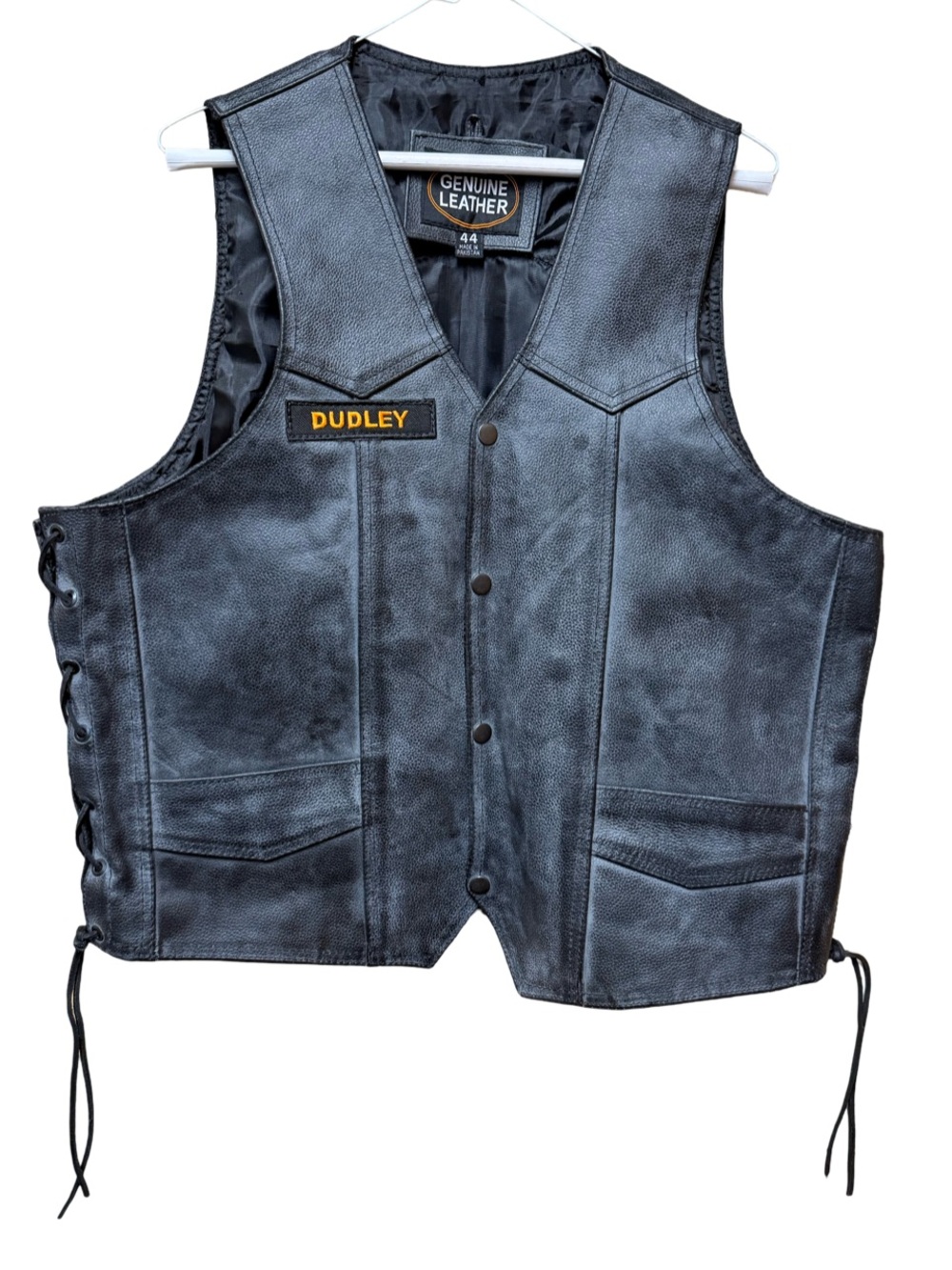 Genuine Leather Black Men's Vest - size 44